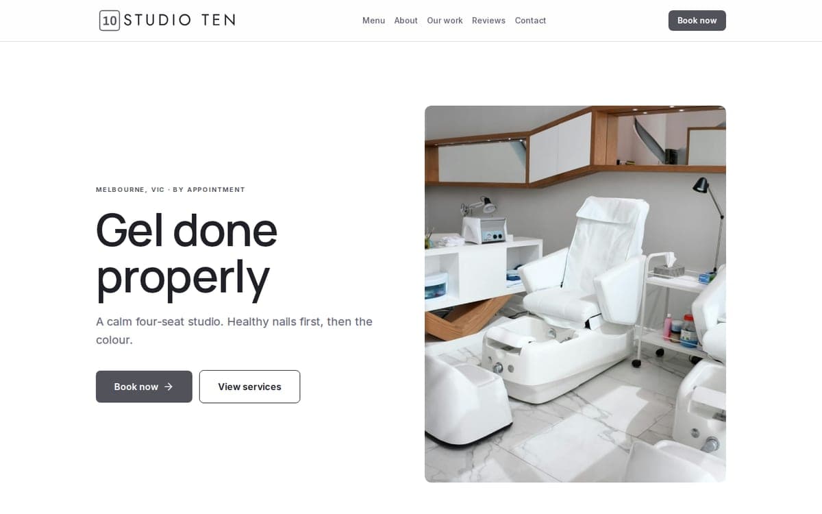 Studio Ten Nails website